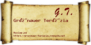 Grünauer Terézia névjegykártya